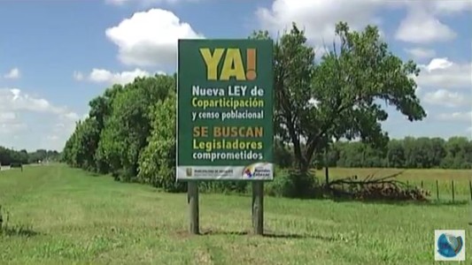 Intendente de Anisacate colocó un cartel para pedir por la coparticipación