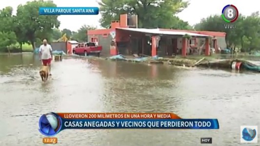 Cuantiosos daños en Villa Parque Santa Ana tras intenso temporal