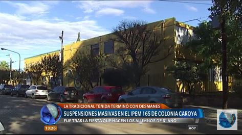 Fiesta, alcohol y suspensión en una escuela de Colonia Caroya