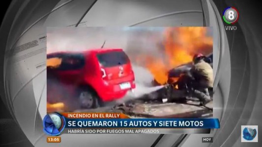 Incendiaron 15 autos y 7 motos en dos tramos del Rally mundial