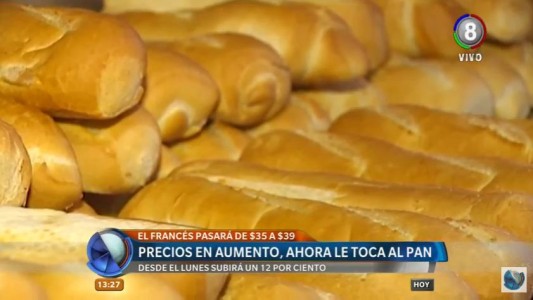 Desde el próximo lunes sube el precio del pan