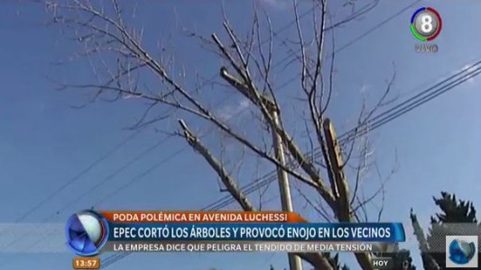 Epec podó árboles en la Luchesse y se desató la polémica