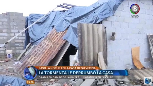 El drama después de la tormenta: Se derrumbó una precaria casa en Campo de la Rivera