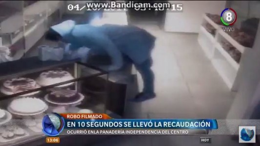 En 10 segundos, robó la recaudación de una panadería
