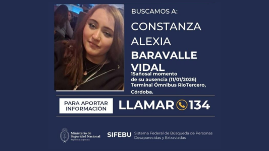 Alerta Sofía: buscan intensamente a una adolescente de 15 años desaparecida en Córdoba