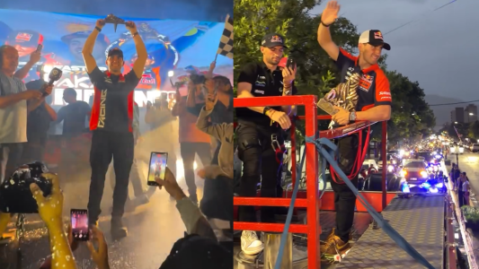 Caravana bajo la lluvia: Salta recibió a Luciano Benavides tras su consagración en el Dakar