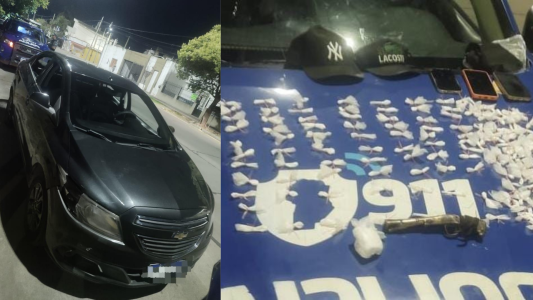 Detuvieron a tres hombres tras una persecución y secuestraron más de 200 dosis de cocaína en B° Sargento Cabral