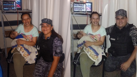 Policías salvaron a un bebé de dos meses tras una emergencia durante un siniestro vial