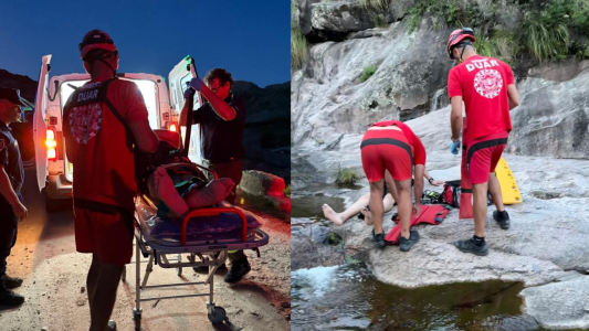 Villa Benegas: el DUAR rescató a dos personas lesionadas en zona agreste de Traslasierra