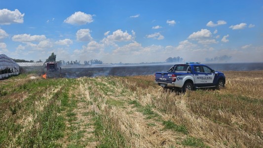 Incendio en zona rural de Villa María: se quemaron 70 hectáreas de soja