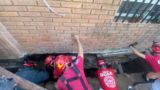 Un obrero resultó herido tras un derrumbe de mampostería en una obra en construcción