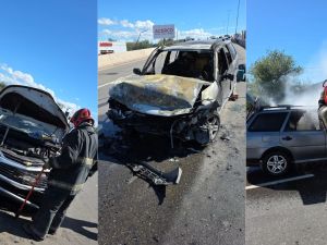 Impactante choque múltiple en Córdoba: un auto se incendió y una mujer fue hospitalizada