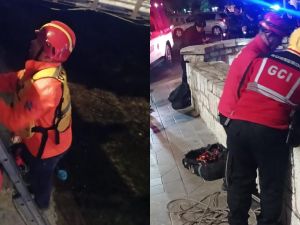 Rescataron a un hombre que cayó a la Cañada durante la madrugada en pleno Centro