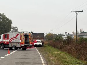 Tragedia en ruta 6: un hombre murió tras chocar contra un camión cerealero