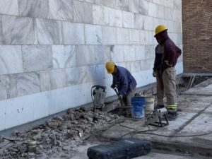 Avanza el Centro Metropolitano de Interpretación de Malvinas con obras de mampostería y colocación de pisos