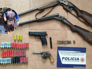 Allanamiento en Tanti: un detenido y secuestro de armas por una investigación de robo