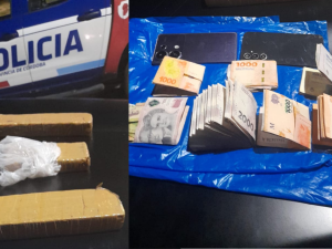 Detuvieron a tres personas con dos ladrillos de marihuana en B° Patricios Oeste