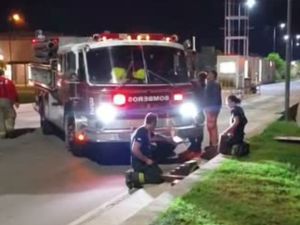 Rescate en rappel tras un incendio en Docta y problemas para la salida de bomberos