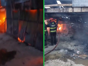 Voraz incendio destruyó un depósito de tapicería en B° El Quebrachal