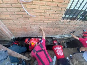 Un obrero resultó herido tras un derrumbe de mampostería en una obra en construcción