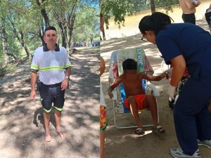 Rápida intervención policial salvó a un niño que se ahogaba en el balneario de Despeñaderos